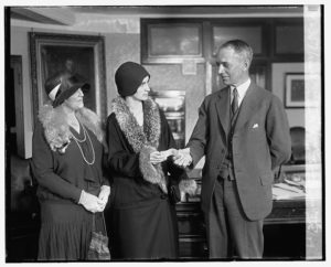 William D Mitchell presents check to National Woman's Party, March 1929